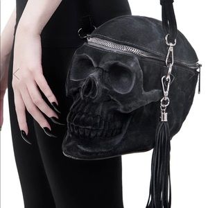 Killstar grave digger skull handbag black velvet NWT